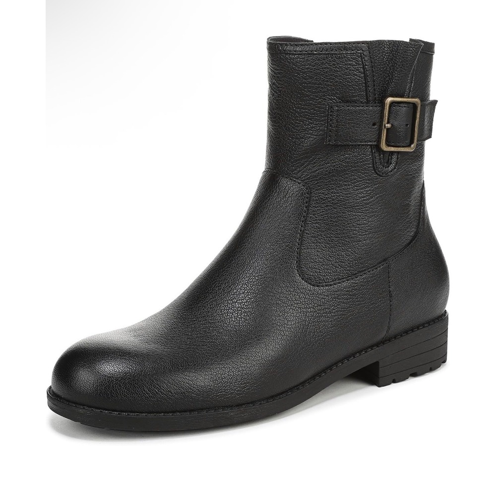 Vionic Jill Womens Black Leather Zip Ankle Boots Orthotic Support Size 9 Medium